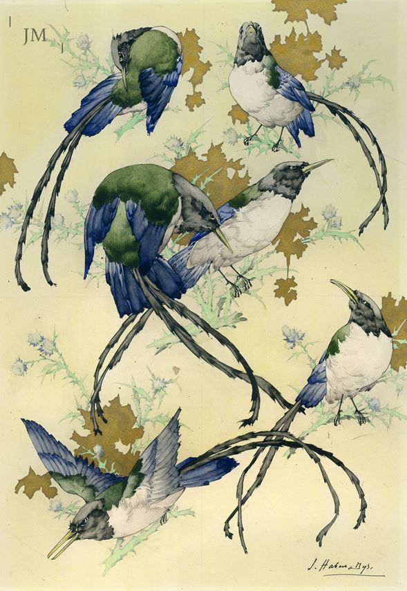 Jules Habert-Dys - Seven original illustrations for Caprices Décoratifs – Les Oiseaux | MasterArt